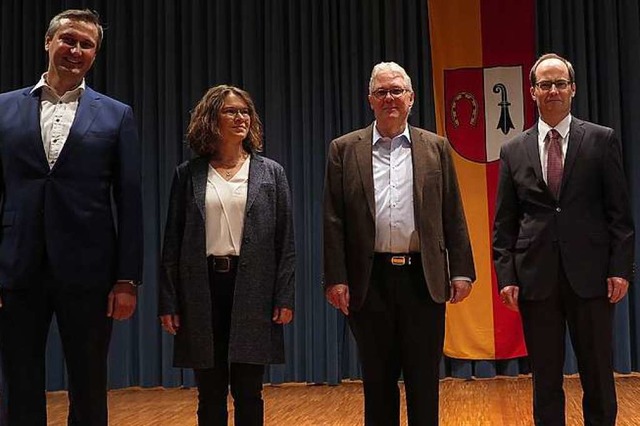 Die Kandidatin und drei der Kandidaten...r, Claus Czisla und Christian Renkert.  | Foto: Dorothee Philipp