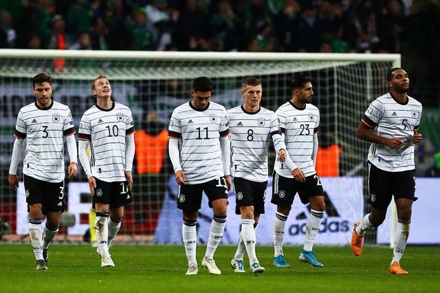 Die deutsche Nationalmannschaft hat si...ifiziert. Mehr aber auch (noch) nicht.  | Foto: Christian Charisius (dpa)