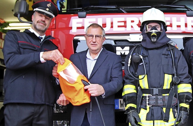 Der Vorsitzende des Frdervereins Joha...r Huserner Feuerwehr Patrick Bhler.   | Foto: Frderverein
