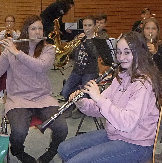 Fr ihren  Tag haben die Jungmusiker fleiig gebt.   | Foto: Musikverein