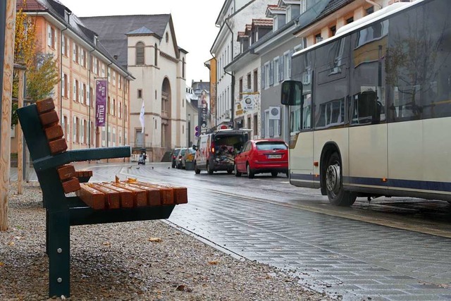 Die neu gestaltete Basler Strae wird ...ie Umwandlung zur Fugngerzone durch.  | Foto: Peter Gerigk