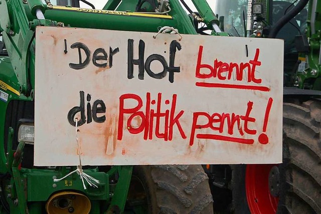 Die Landwirte protestieren gegen das neue Agrargesetz.  | Foto: Petra Wunderle
