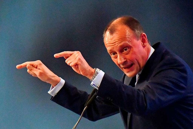 &#8222;Wenn Sie wollen, dass ich dabei...0;,  sagt Friedrich Merz in Leipzig.    | Foto: TOBIAS SCHWARZ (AFP)