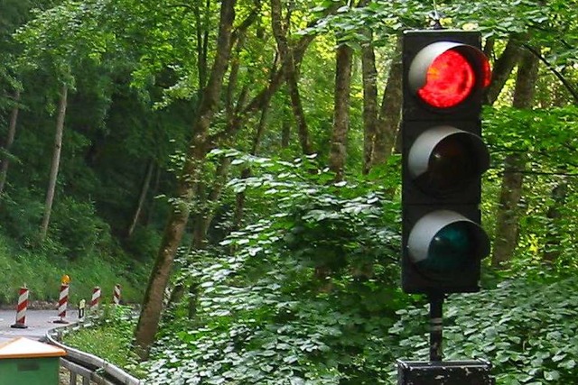 Der Verkehr wird ber eine Ampel geregelt (Symbolbild).  | Foto: Tanja Bury