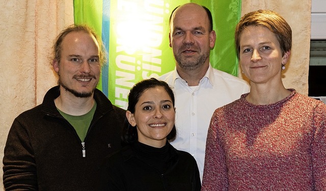 Den neuen Kreisvorstand der Grnen bil...do-Parra, Markus Rasp und Hanna Heike.  | Foto: Gabriele Zahn