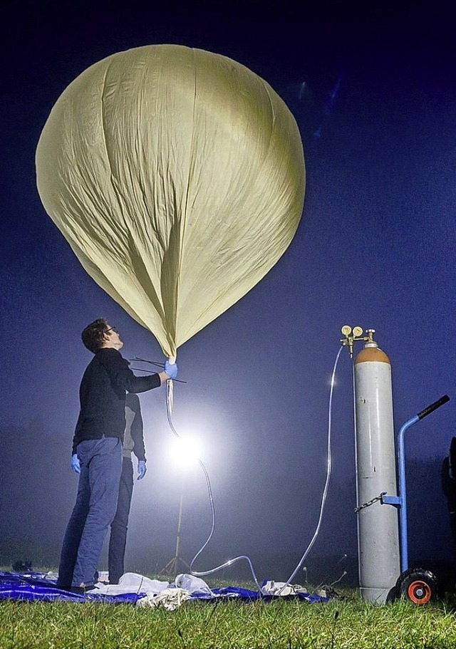 Luftprobenentnahme in der Stratosphre per Ballon.   | Foto: Hochschule