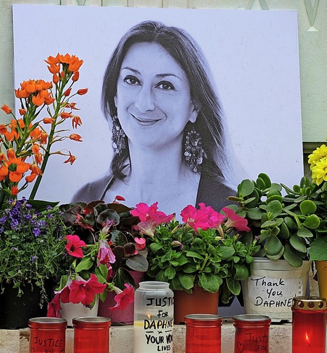 Gedenken an die Journalistin Daphne Caruana Galizia  | Foto: Lena Klimkeit (dpa)