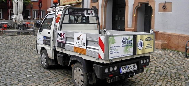 Leise, klein und ohne Abgase: das neue...das auch mit Sponsoren gekauft wurde.   | Foto: Stadtverwaltung Staufen