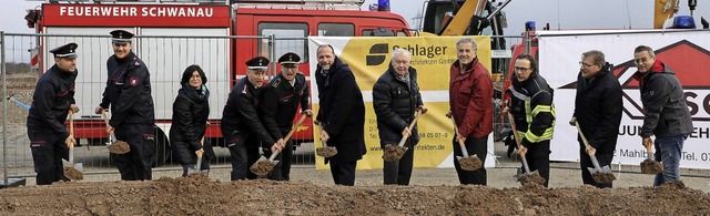 Im Gewerbegebiet in Nonnenweier griffe...Aushub frs neue Feuerwehrgertehaus.   | Foto: Christoph Breithaupt