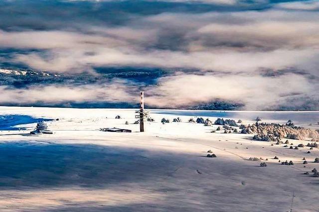 Der Feldberg ist komplett schneebedeckt