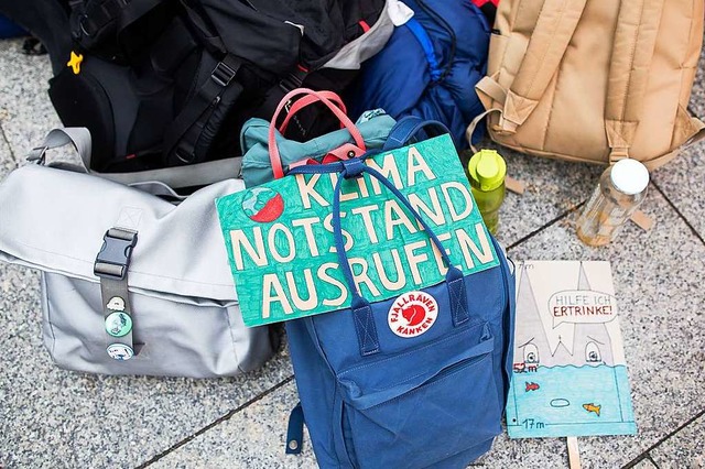 Die Forderung, den Klimanotstand auszu...Demonstrationen immer wieder geuert.  | Foto: Rolf Vennenbernd (dpa)