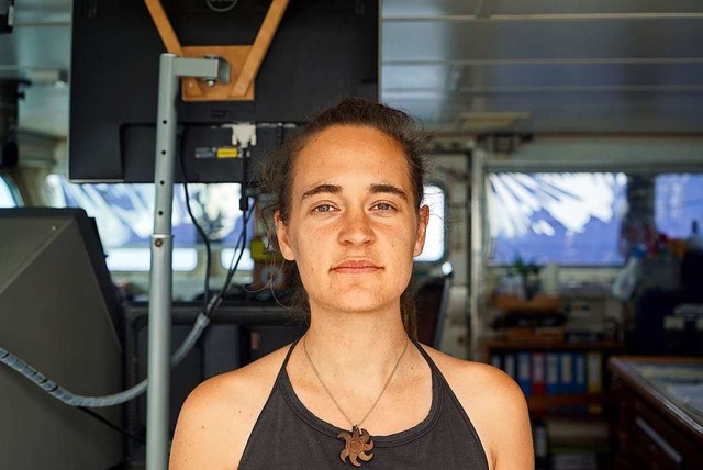 Carola Rackete im Juni 2019 an Bord der Sea-Watch 3  | Foto: Till M. Egen (dpa)