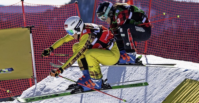Dicht an dicht rasant bergab: Skicross...die Fahrt ins Halbfinale zuzutrauen.    | Foto: Patrick Seeger