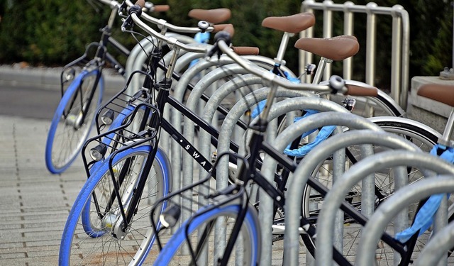 Mit dem blauen Vorderrad fallen die Ab... ein Fahrradverleih aufgebaut werden.   | Foto: Michael Bamberger