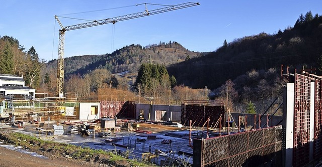Der Bau der Mehrzweckhalle in Schnau schreitet voran.  | Foto: Ulrike Jger