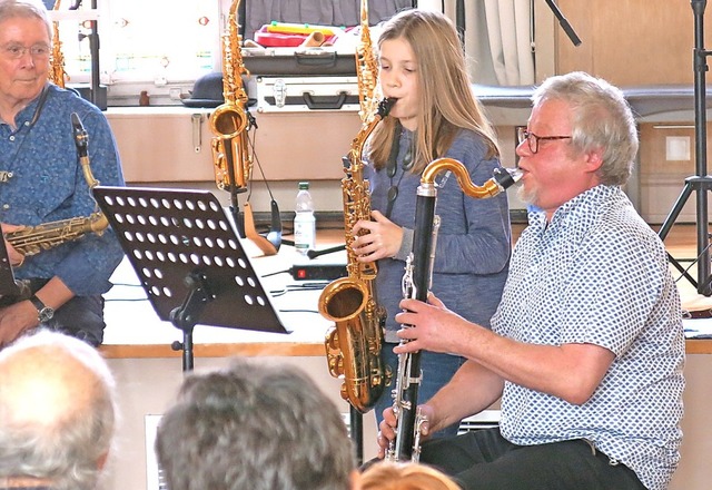 Holzblser-Ensemble Blue-Jay-Way Combo, vorn Frank Goos  | Foto: Georg Vo