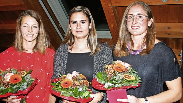 Den drei Topsportlerinnen des Turnvere...dvogel, Lea Staub und Anna-Lena Gamp.   | Foto: Hans-Jochen Kpper