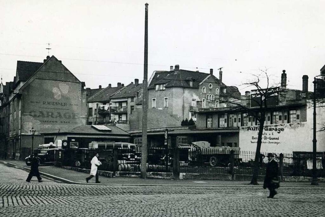Das historische Bild aus den frühen 19...ufschrift der Vorgänger-Firma Wiesner.  | Foto: Stadtarchiv Freiburg M 70 S_200-26_Nr.2