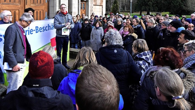 Rund 200 Mitarbeiter nahmen an der Pro...ause im Zentrum fr Psychiatrie teil.   | Foto: Markus Zimmermann