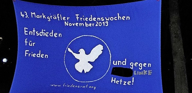 Das verunstaltete Banner des Friedensrats  | Foto: Friedensrat Mllheim