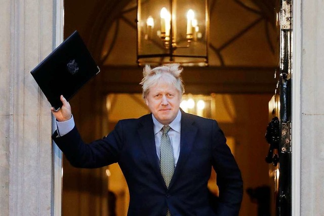 Boris Johnson nach dem klaren Wahlsieg der Tories  | Foto: Matt Dunham (dpa)