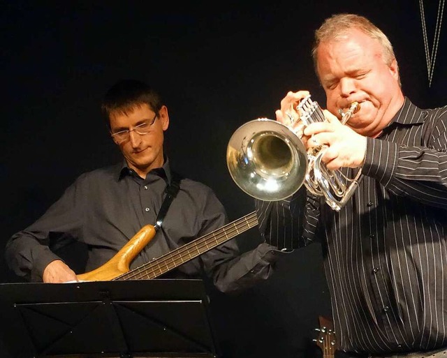 Markus Gtz am Flgelhorn mit seinem Quartett beim Auftritt im Januar 2016.  | Foto: Roswitha Frey