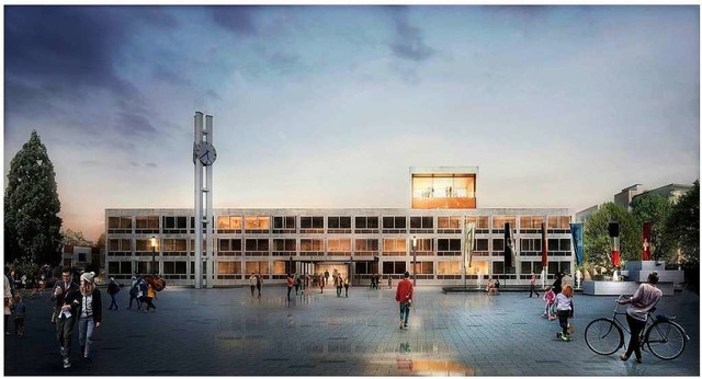 Die Erweiterung des Weiler Rathauses i...n Vorhaben im kommenden Haushaltsjahr.  | Foto: blocher partners