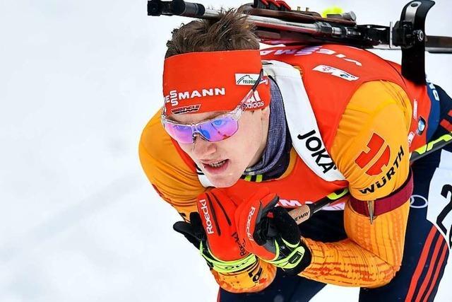 Schwarzwlder Biathlet Benedikt Doll schiet fehlerfrei und gewinnt Weltcup-Rennen