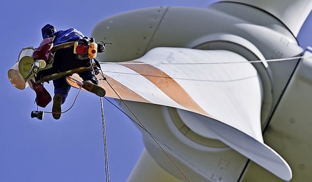 Von Wartungsarbeiten an einer Windkraf...ist der Hochschwarzwald weit entfernt.  | Foto: Patrick Pleul