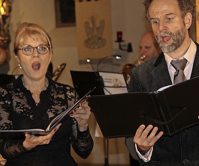 Christine Riesterer-Mrtin  und Felix ...geisterten in der katholischen Kirche.  | Foto: Horst David