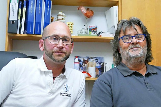 Mehr Patienten, als rzte behandeln k...(links) und Wolfgang Rtschlin Sorgen.  | Foto: Ingrid Bhm