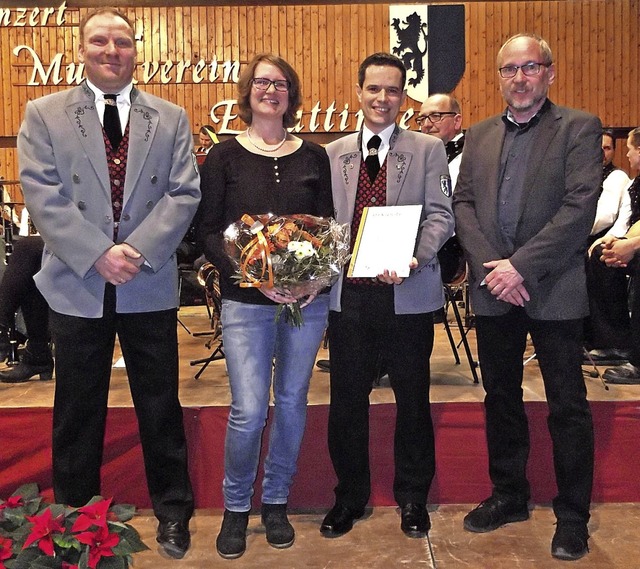 Ehrung beim Musikverein Ewattingen (vo...Florian Keller und  Guido Kaltenbrunn.  | Foto: Gertrud Rittner