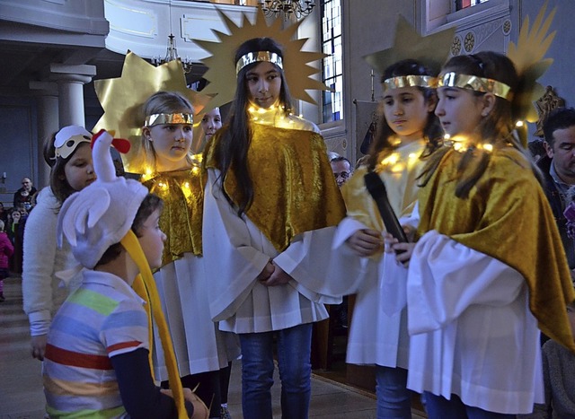 Ein Krippenspiel gab es in der katholischen Kirche Murg.  | Foto: Gabriele Rasenberger