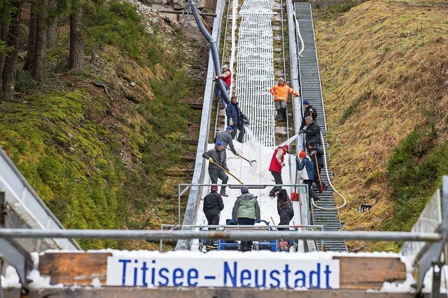 Die Schanze lsst sich derzeit nicht p...Vorfeld des Weltcups im Dezember 2018.  | Foto: Markus Feser