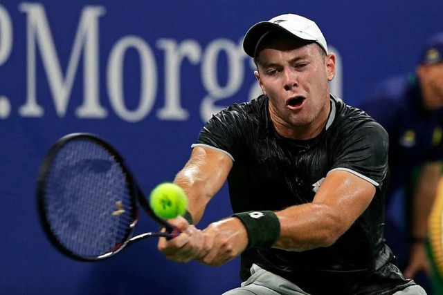 Dominik Koepfer bei seinem Zweitrunden-Match whrend der US Open in New York  | Foto: Adam Hunger (dpa)