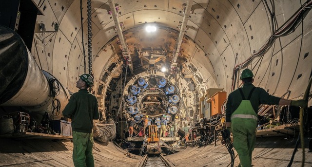 Herrenknecht-Spezialisten demontierten...Abschnitts im stlichen Fildertunnel.   | Foto: Herrenknecht