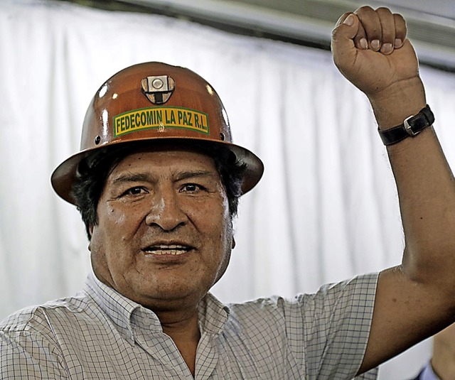 Wahlkmpfer im argentinischen Exil: Evo Morales  | Foto: ALEJANDRO PAGNI (AFP)