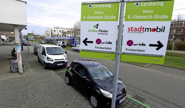 In Freiburg gibt es zwei groe Carshar...Grne Flotte und Stadtmobil Sdbaden.   | Foto: Ingo Schneider