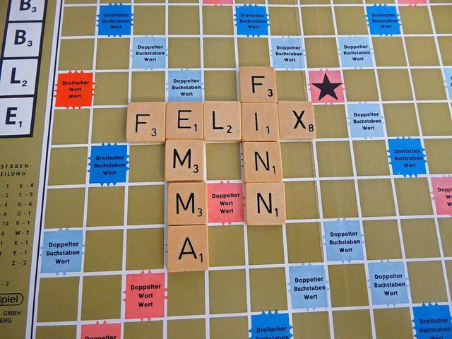 Scrabble-Fans sehen sofort, Felix hat ...amen haben 2019 die Nase vorn gehabt.   | Foto: Peter Stellmach
