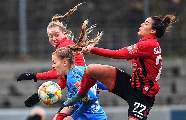 Augen zu und anstrengen: Die SC-Frauen...em Niveau, auf dem sie spielen knnen.  | Foto: Patrick Seeger