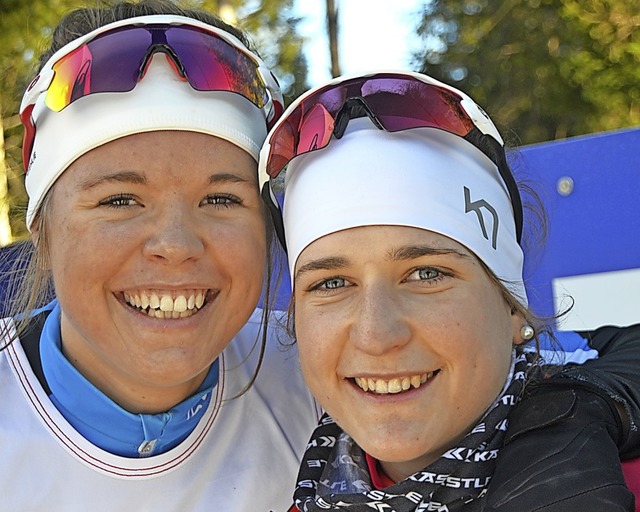 Amelie Wehrle (links) vom SC Hinterzar...este Zeit lief, und Siegerin Lina Gold  | Foto: Junkel