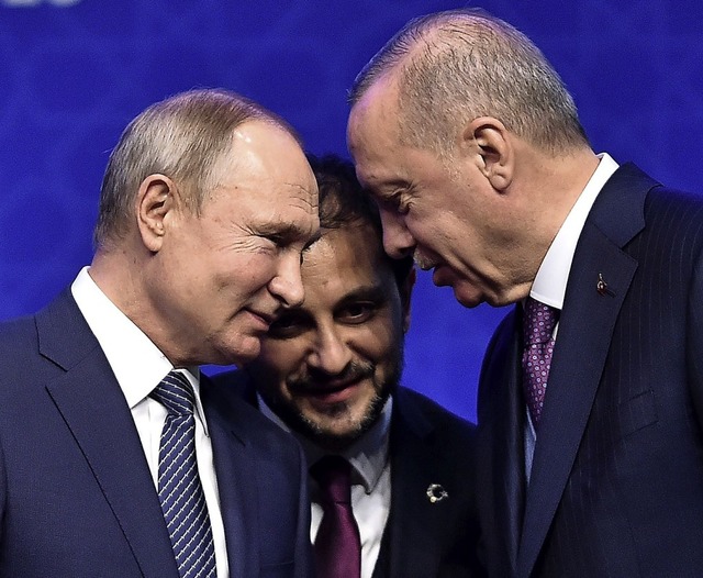 Putin und Erdogan reden am Mittwoch be...spipeline Turkish Stream in Istanbul.   | Foto: OZAN KOSE (AFP)