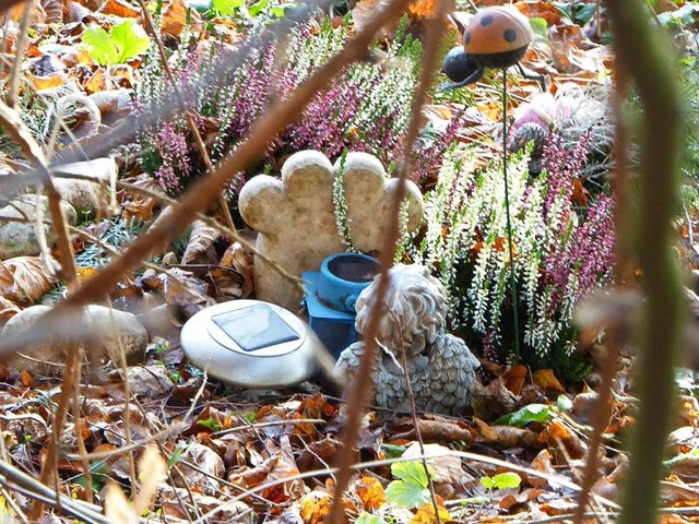 Einige Grabstellen erkennt man auf dem ehemaligen  Tierfriedhof noch.  | Foto: Sabine Ehrentreich