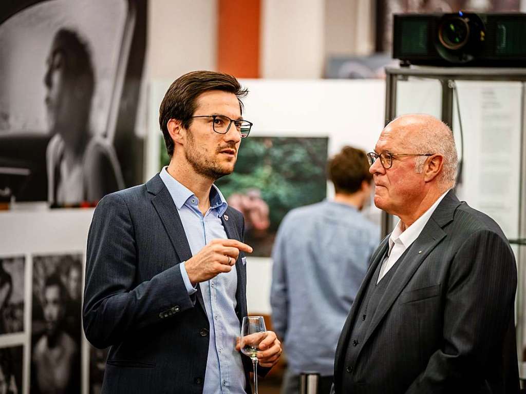 Freibugs Oberbrgermeister Martin Horn mit BZ-Verleger Wolfgang Poppen