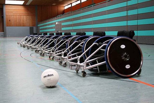In speziellen Rollsthlen frs Rugby k...ie Sportler der Skizunft Platz nehmen.  | Foto: Badischer Behinderten- und Rehabilitiationssportverband