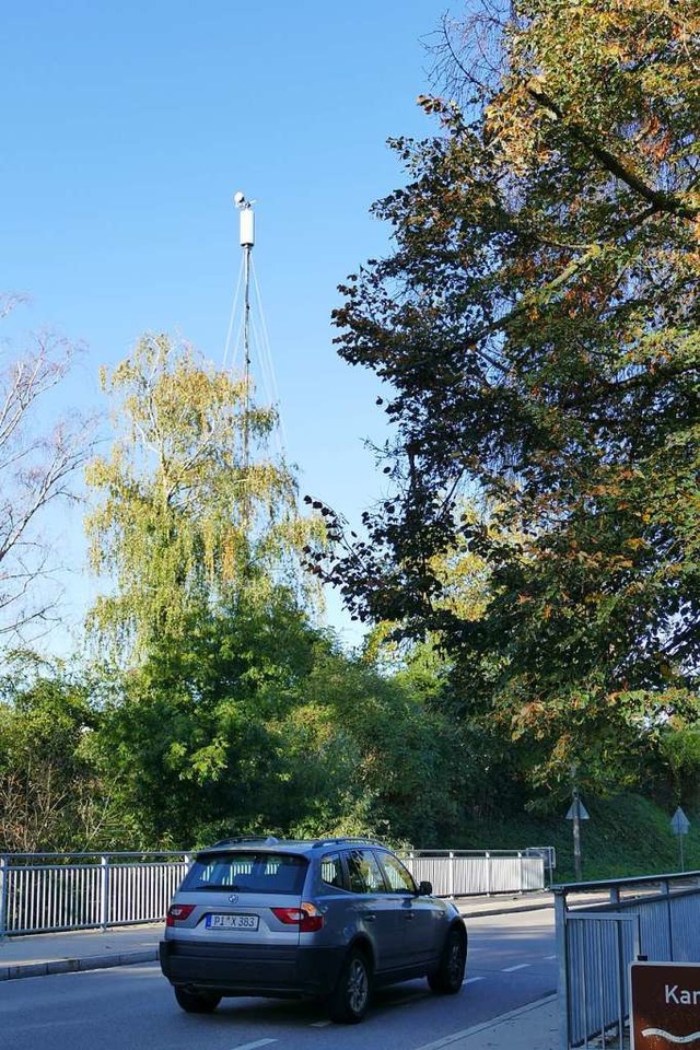 Seit Ende 2019 steht der  temporre un...2;an der Kander&#8220; in Eimeldingen.  | Foto: Victoria Langelott