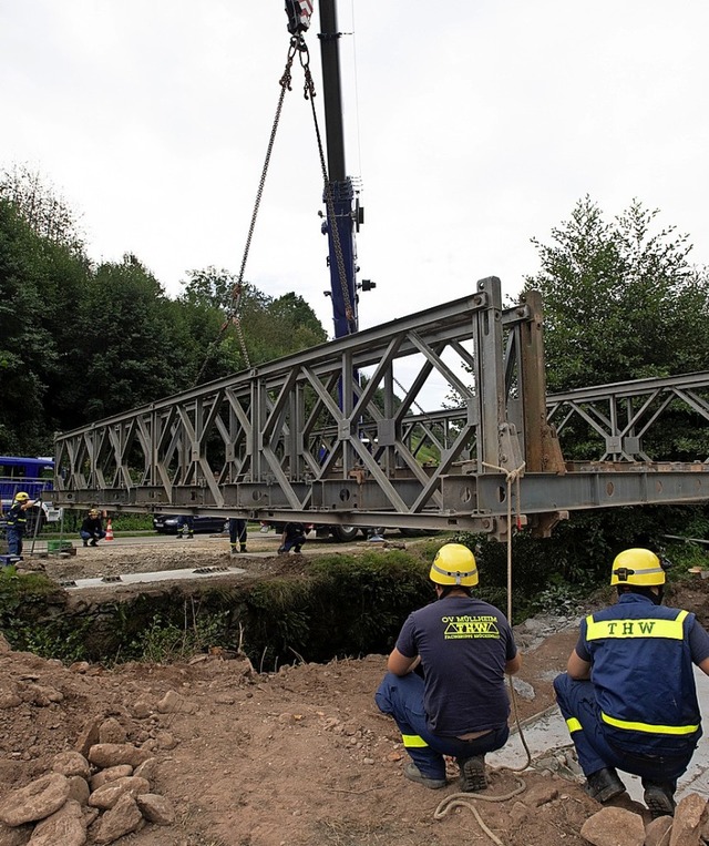 Das THW baute 2019 viele Behelfsbrcken.  | Foto: Volker Mnch