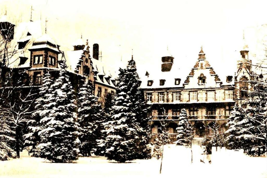 Der winterliche Park an der Karl- und ...nkenhaus (Aufnahme aus dem Jahr 1915).  | Foto: Archiv Hans Sigmund