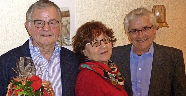 Gnther Mang,  Traudel Otto und Vorsitzender Klaus Berger (von links)  | Foto: Jutta Rogge