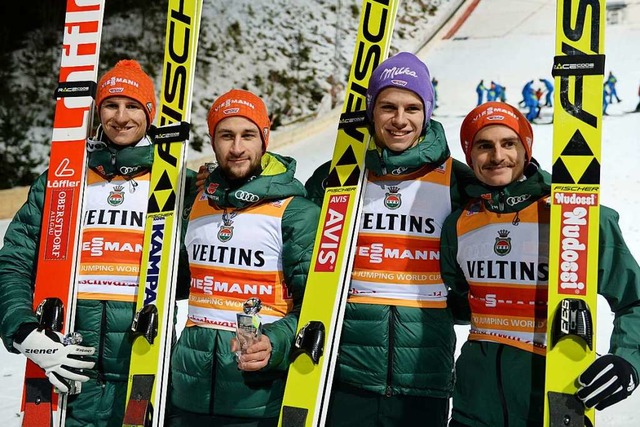 Die deutschen Skispringer Karl Geiger,... DSV-Adler in diesem Jahr abschneiden?  | Foto: Patrick Seeger